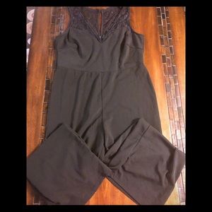 Black lace-top jumper